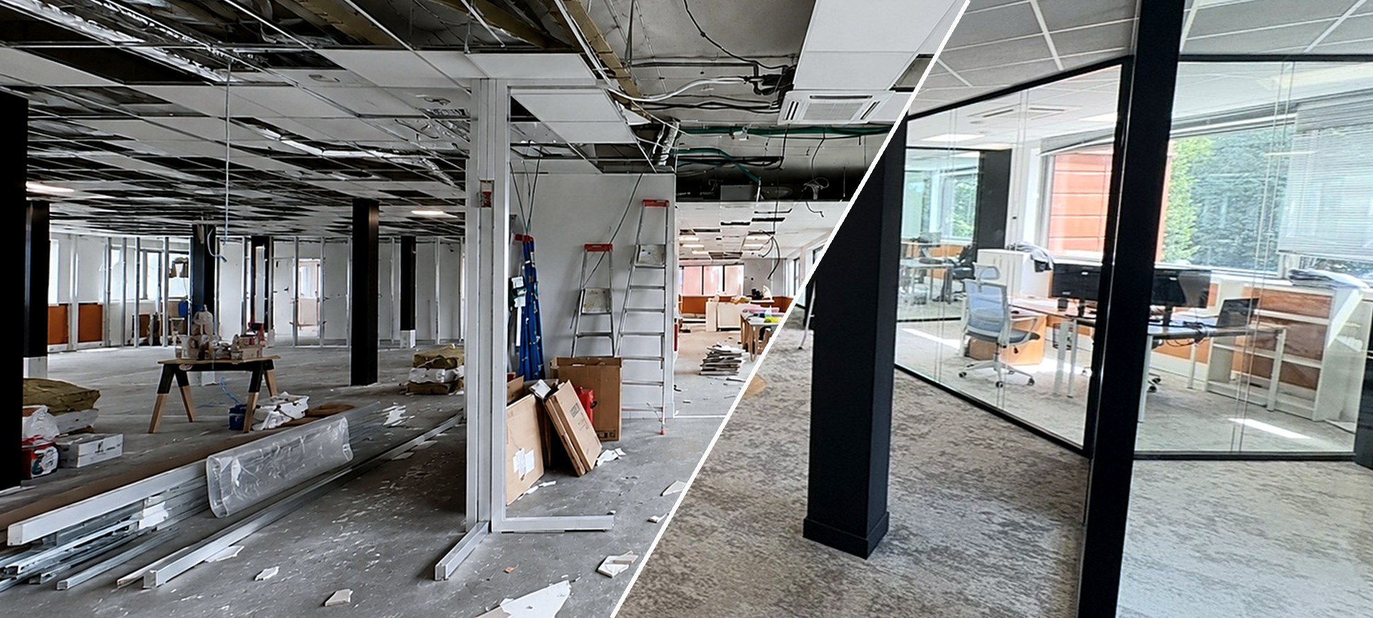 Plateau de bureaux Reolian · pendant / après