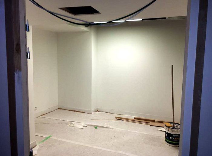 Pendant les travaux — Agence bancaire