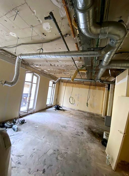 Pendant les travaux — Agence bancaire